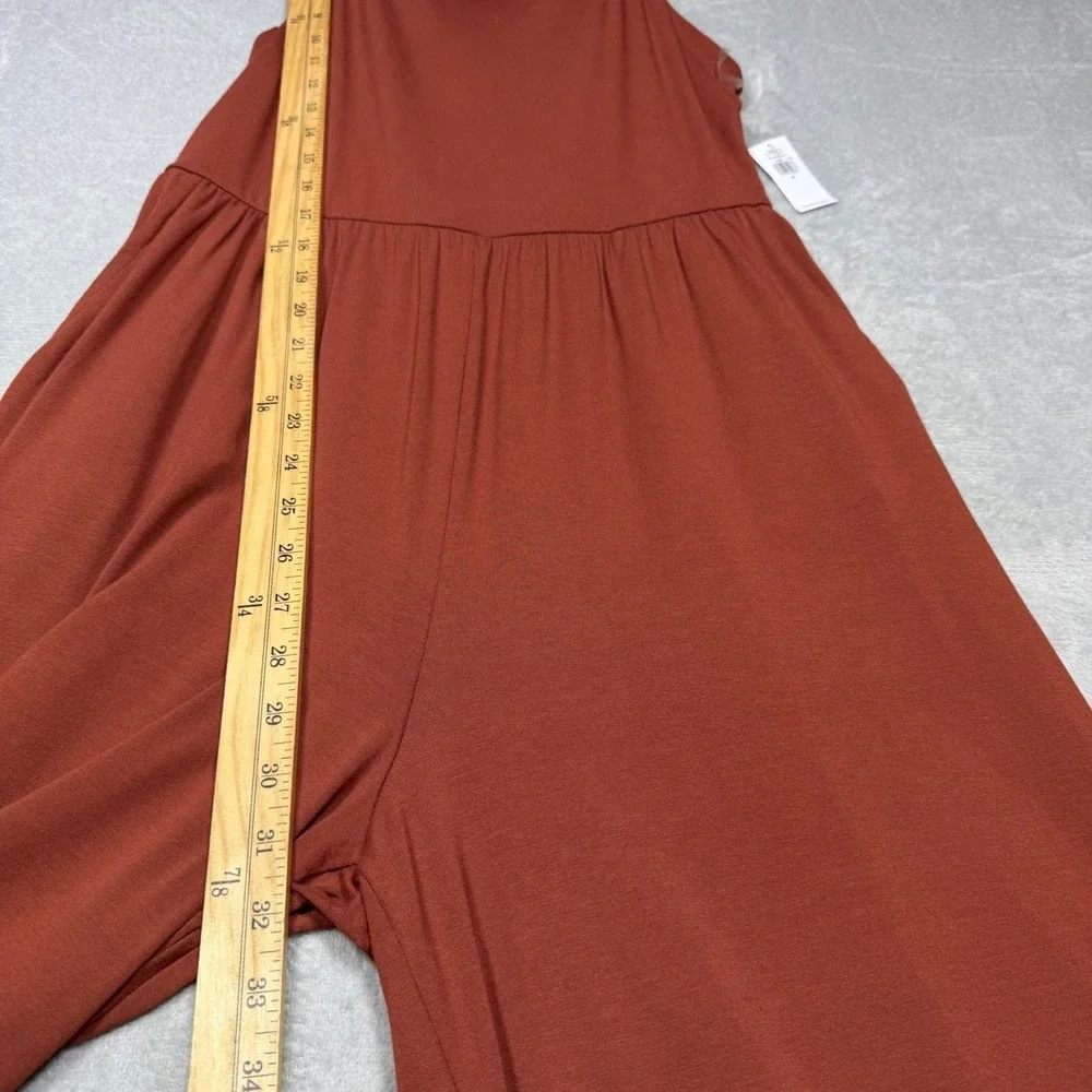 Old Navy Rust Orange Rayon Wide Leg Spaghetti Strap Jumpsuit Size M NWT‎